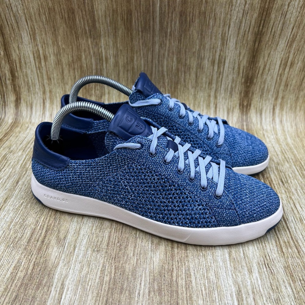 Cole Haan GrandPro Tennis Sneaker Men's Size 8.5 Blue Knit Lightweight C27236